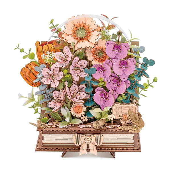 3D WOODEN BLOOMING BOOK FLOWER PUZZLE - Image 2
