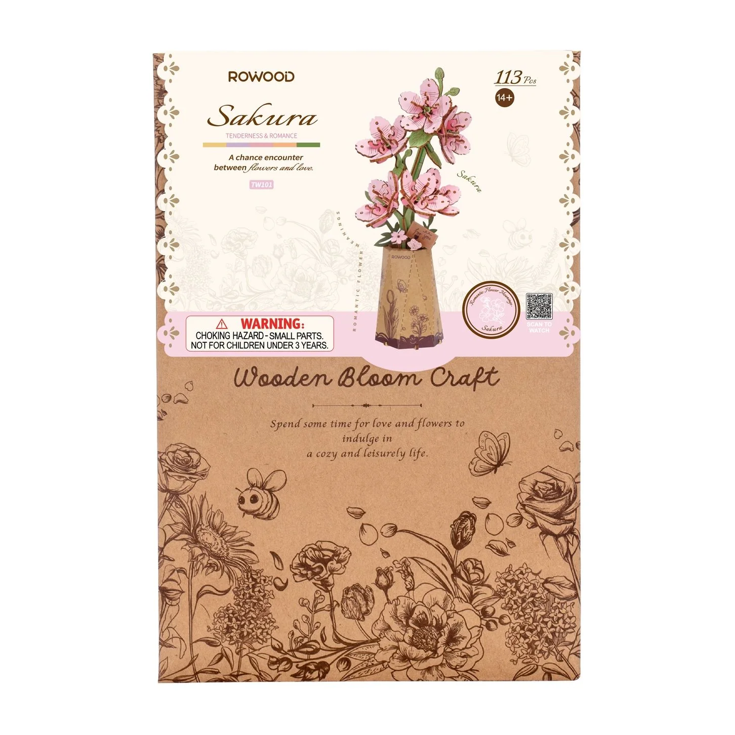 3D WOODEN FLOWER PUZZLE SAKURA - Image 2