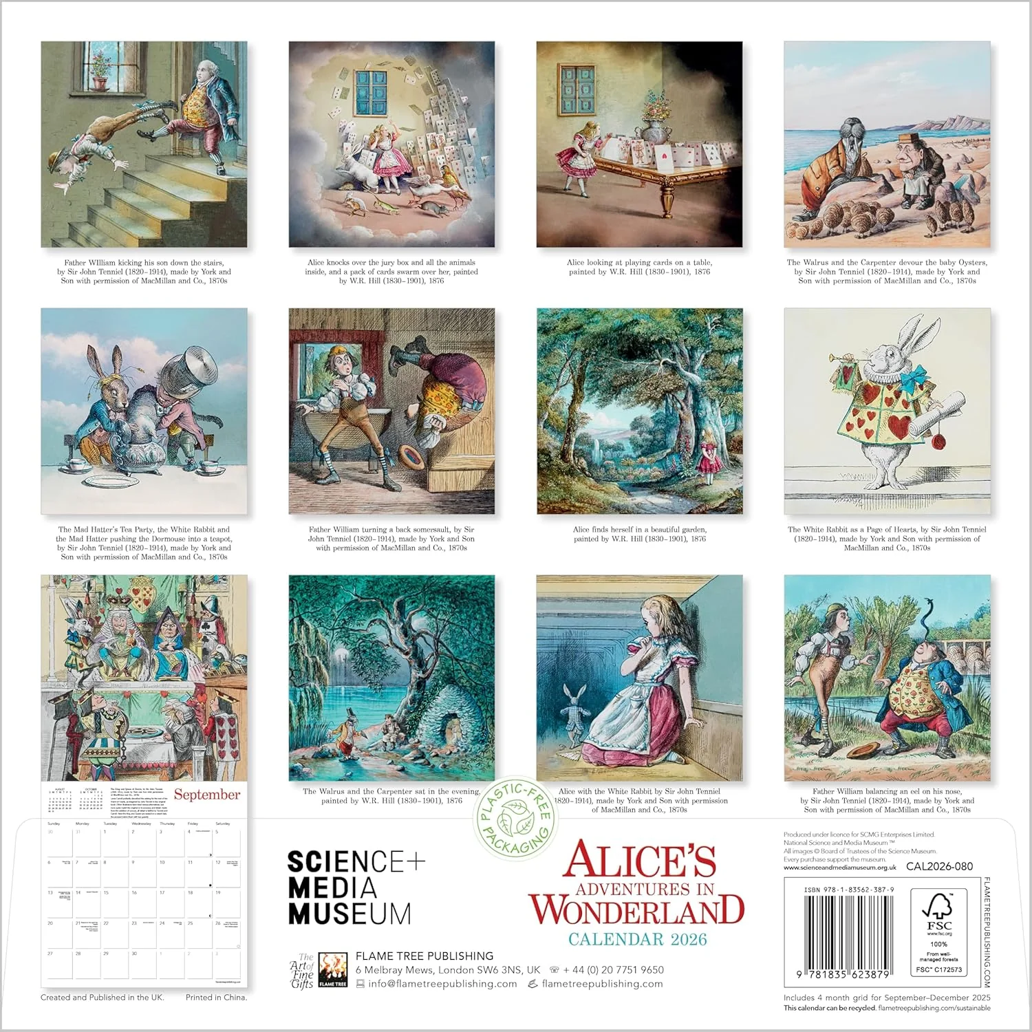 ALICE'S ADVENTURES IN WONDERLAND WALL CALENDAR 2026 - Image 2