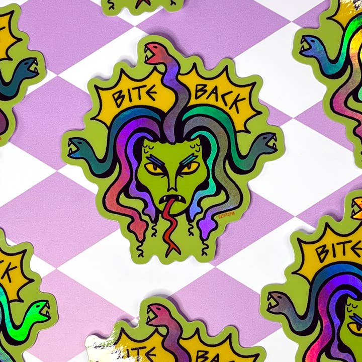 BITE BACK MEDUSA VINYL STICKER - Image 3