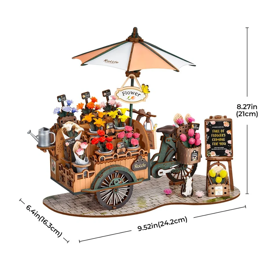 BLOSSOM FLOWER CART WOODEN MINATURE KIT - Image 3
