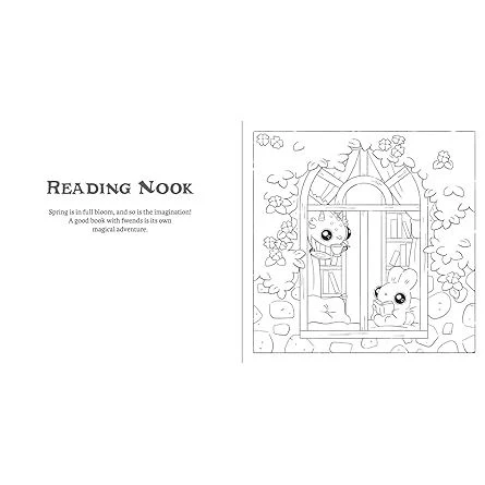 BUNNEHS AND DWAGONS: HYGGE COLOURING IN SCENES WITH KAWAII CHARACTERS - Image 2