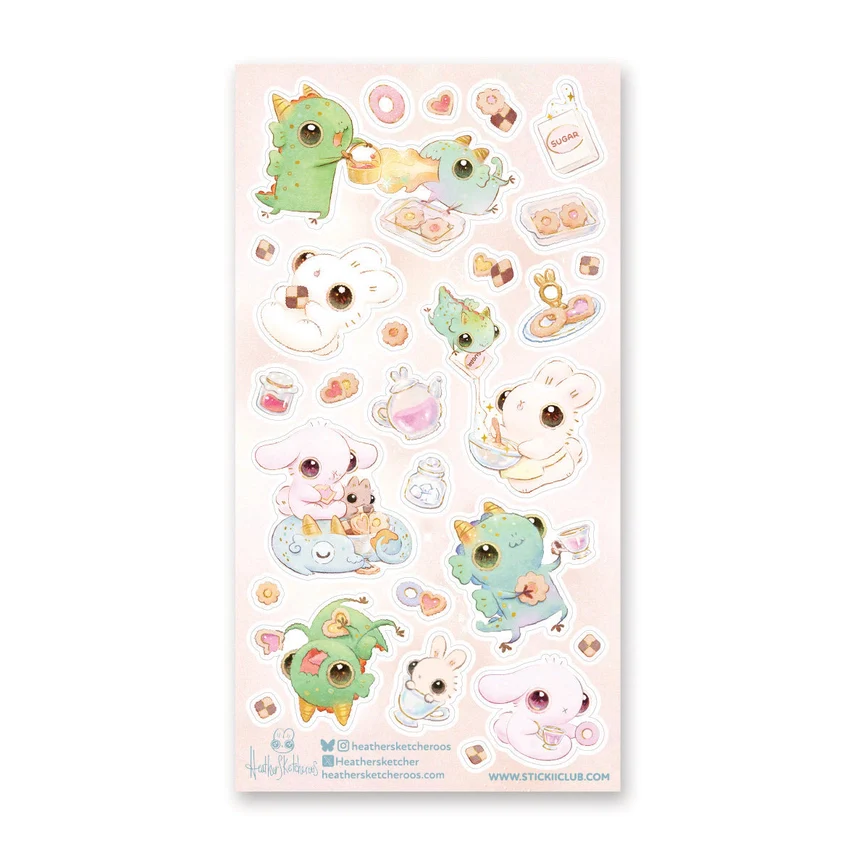 BUNNEHS & DWAGONS COOKIE MAGIC STICKER SHEET