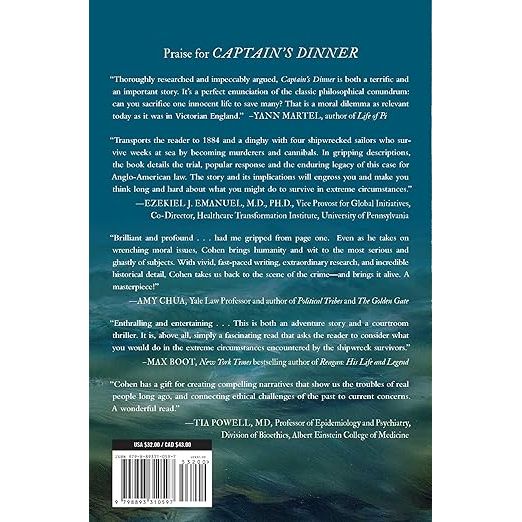 CAPTAIN'S DINNER: A SHIPWRECK, AN ACT OF CANNIBALISM, AND A MURDER TRIAL THAT CHANGED LEGAL HISTORY BY ADAM COHEN - Image 2