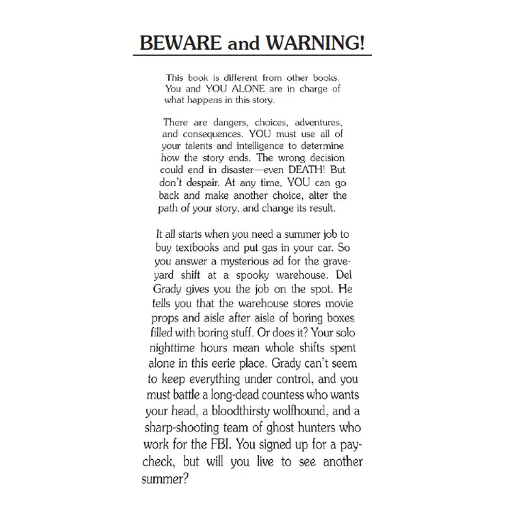 CHOOSE YOUR OWN ADVENTURE: ESCAPE FROM THE HAUNTED WAREHOUSE BY ANSON MONTGOMERY - Image 3