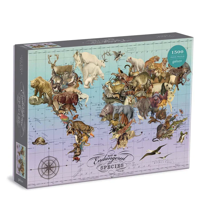 MAP OF ENDANGERED SPECIES PUZZLE 1500 PC