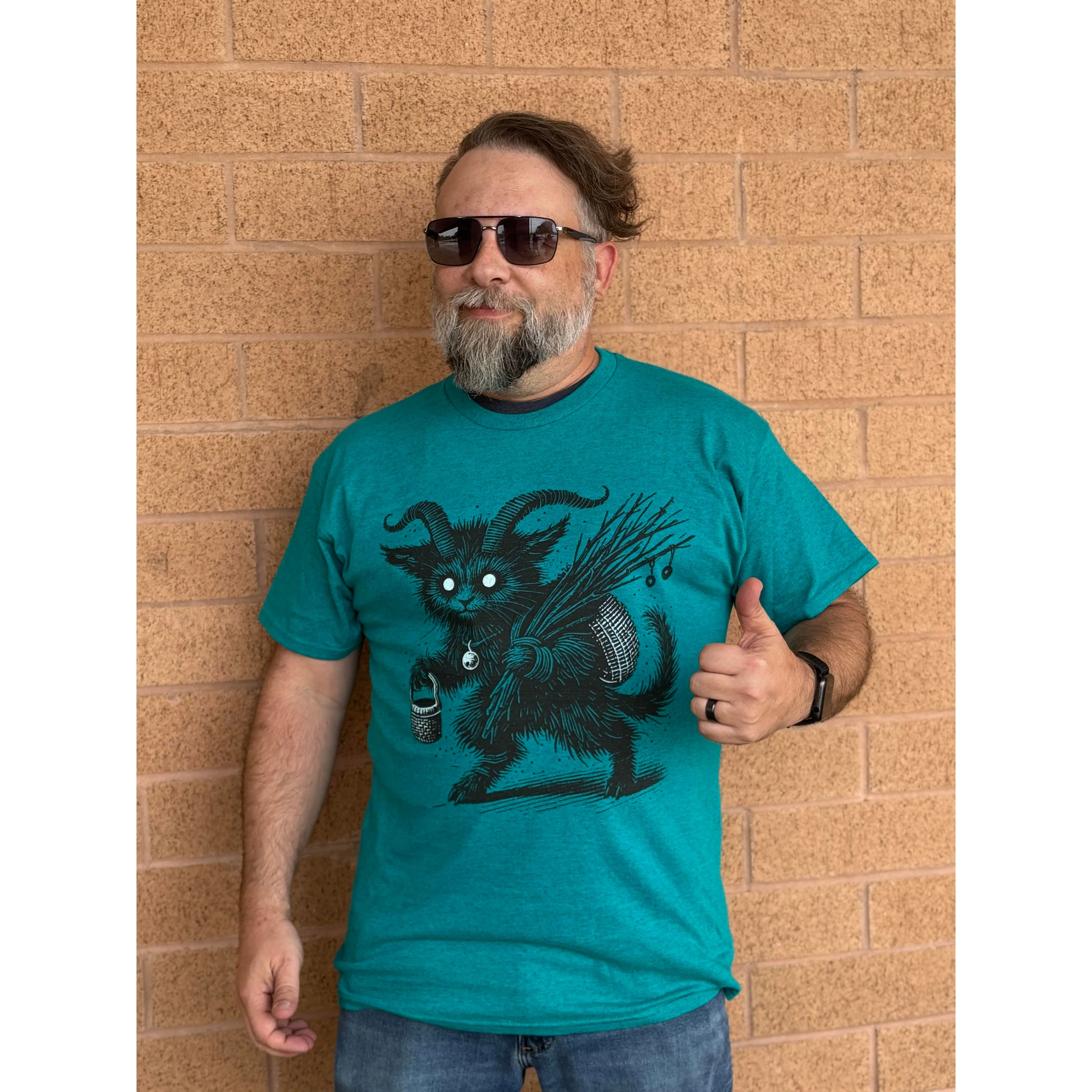 CREEPY KRAMPUS CAT T-SHIRT