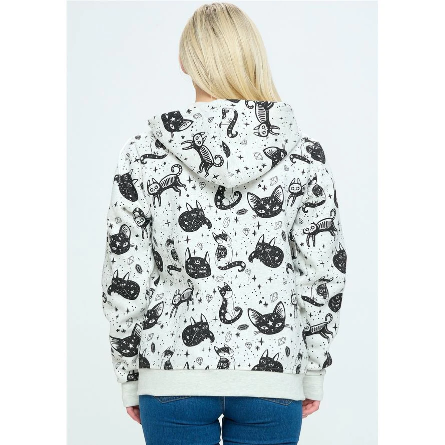CRYSTAL CAT ZIP HOODIE - Image 2