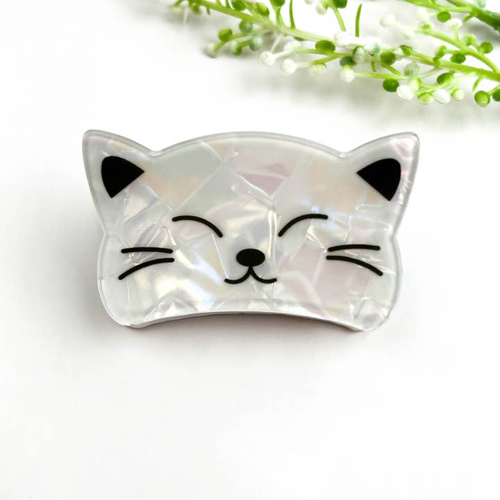 CUTE WHITE CAT HAIR CLIP