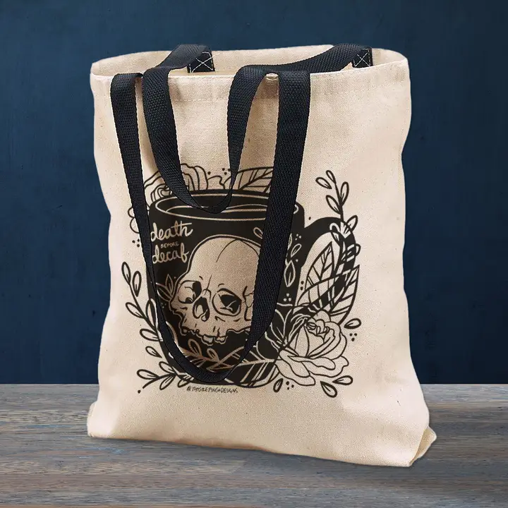 DEATH BEFORE DECAF TOTE BAG - Image 3