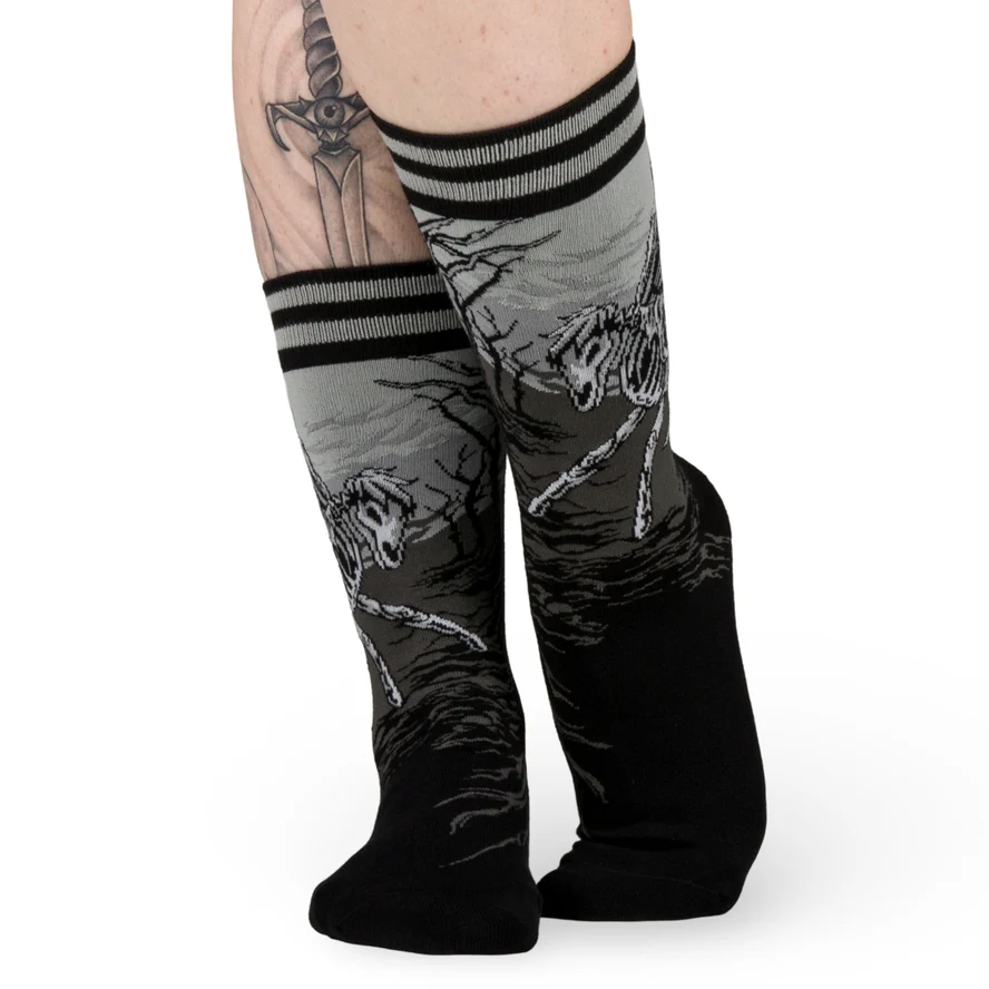 DEATH RIDES A PALE HORSE CREW SOCKS BY FOOTCLOTHES - Image 3