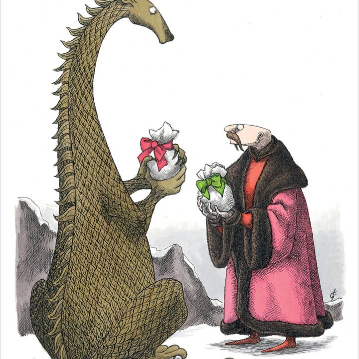 EDWARD GOREY: DRAGON AND MAN EXCHANGE GIFTS HOLIDAY CARDS - Image 2