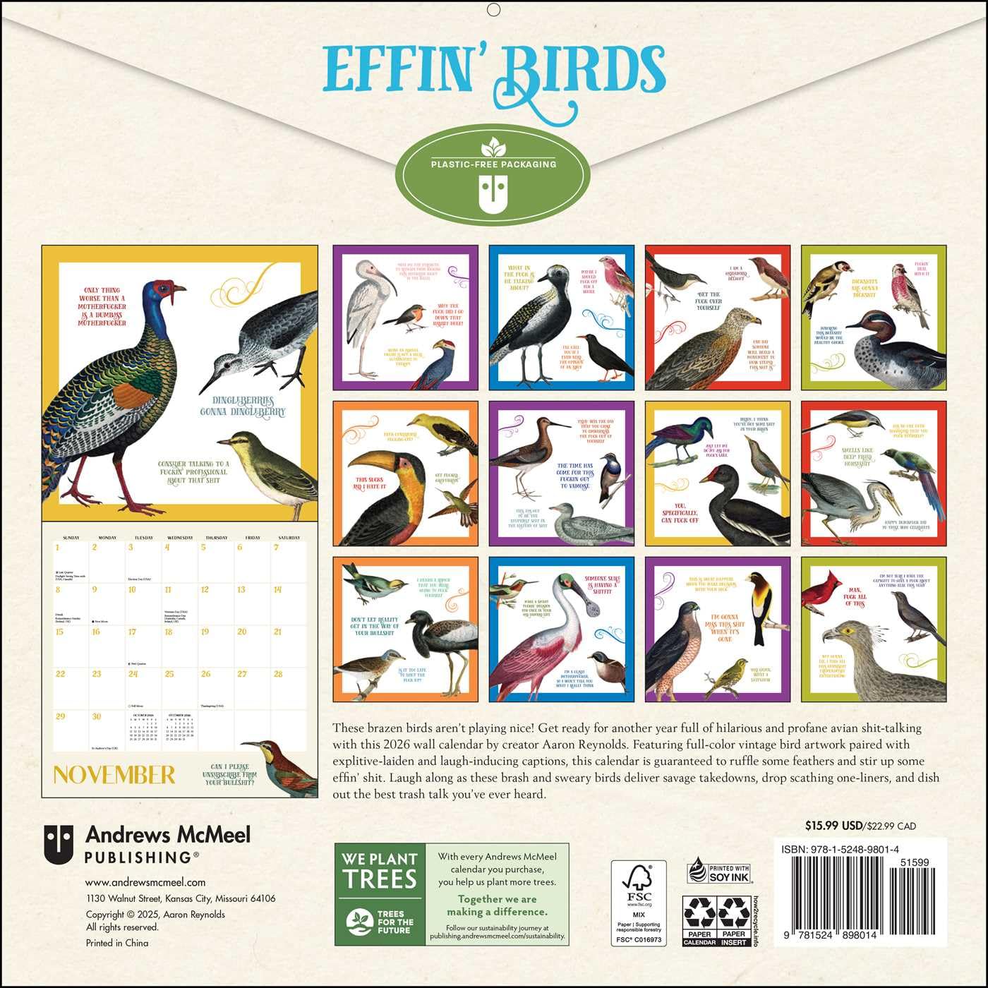 EFFIN' BIRDS WALL CALENDAR 2026 - Image 2