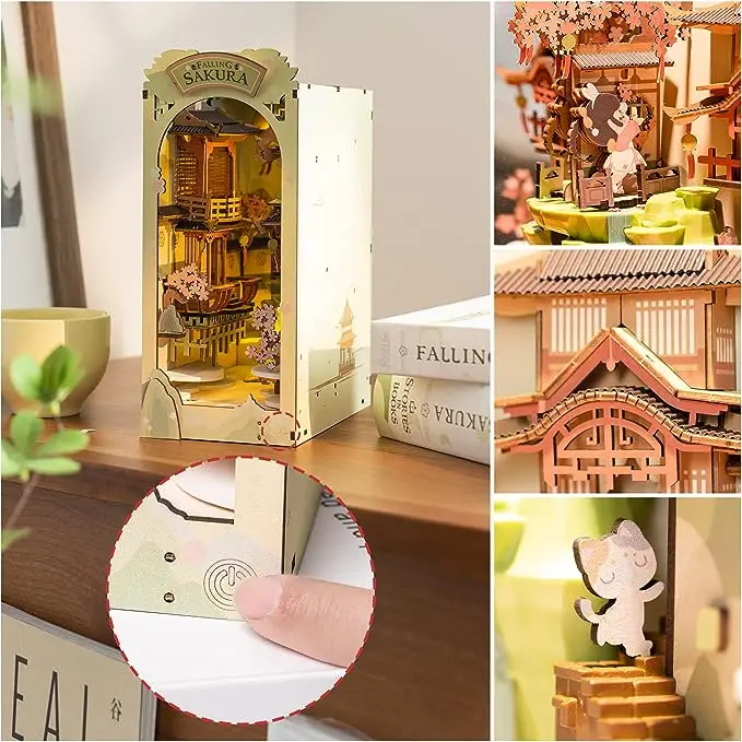 FALLING SAKURA 3-D WOODEN MINIATURE BOOK NOOK KIT - Image 2