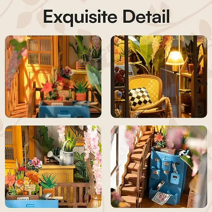 GARDEN HOUSE 3-D WOODEN MINIATURE BOOK NOOK KIT - Image 4