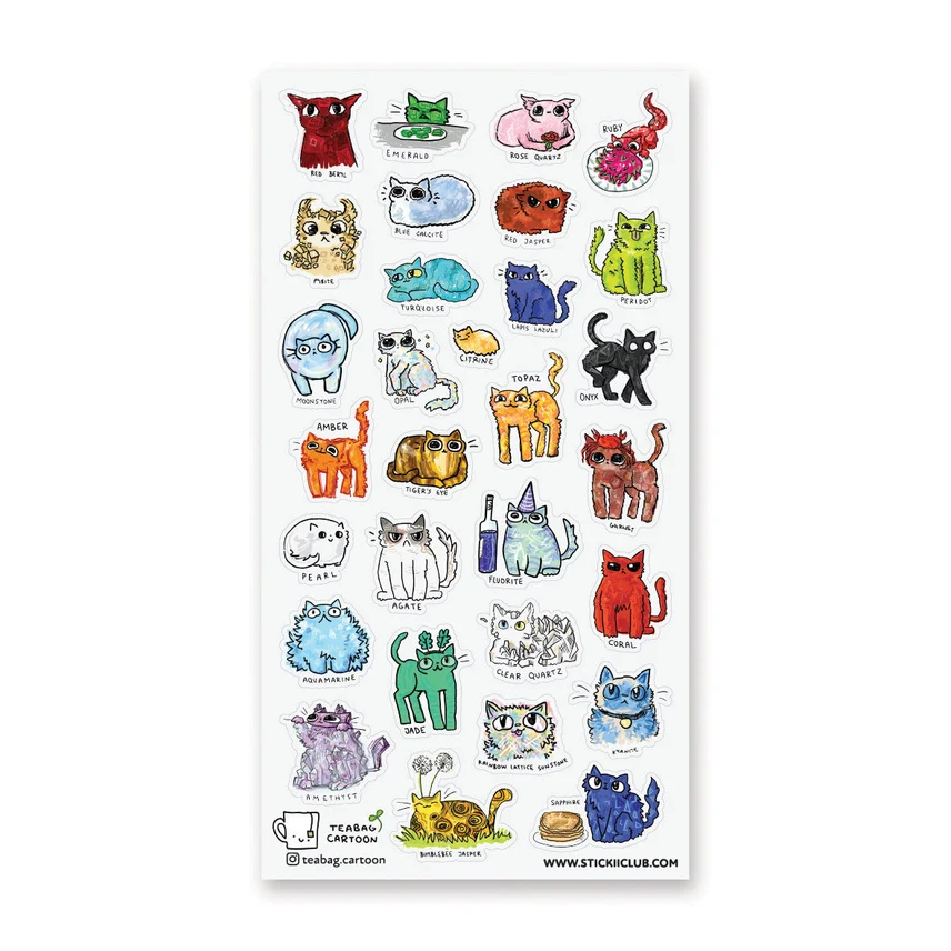 GEM CATS STICKER SHEET