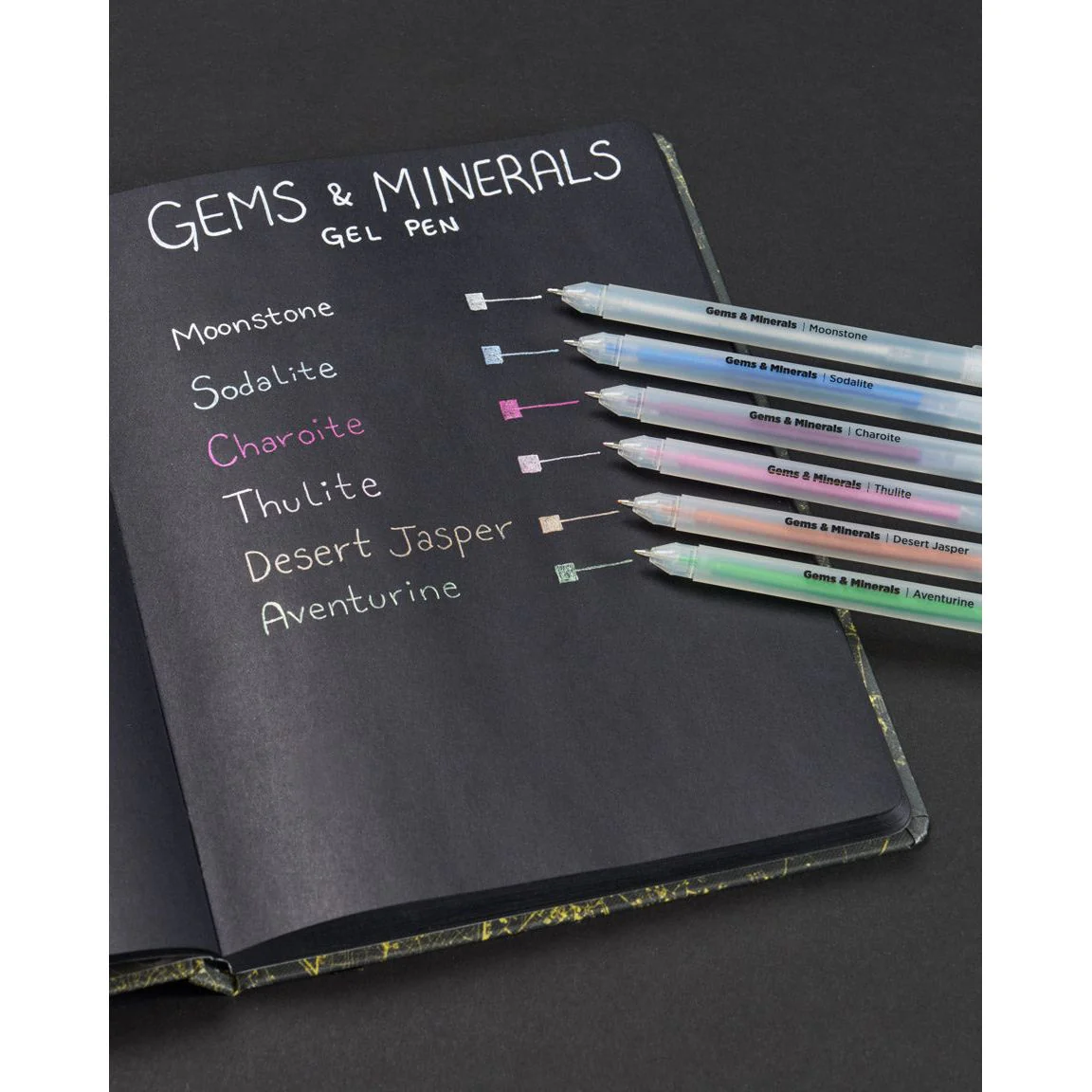 GEMS AND MINERALS METALLIC GEL PEN SET - Image 2