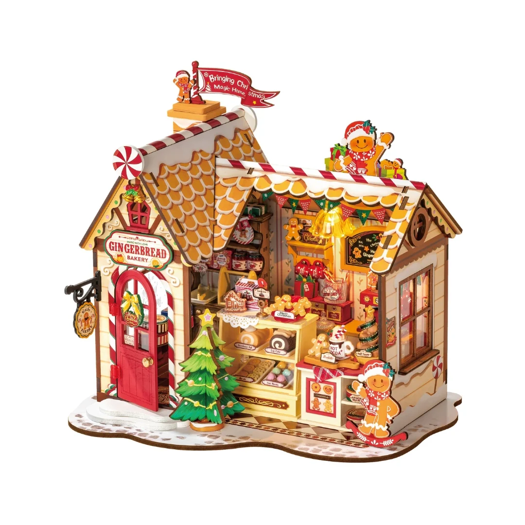 GINGERBREAD HOUSE DIY WOODEN MINIATURE KIT - Image 2