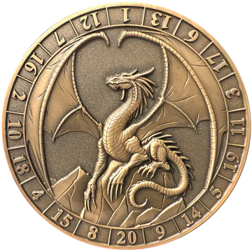 GOLIATH DICE COIN - D20 LAWFUL GOLD DRAGON
