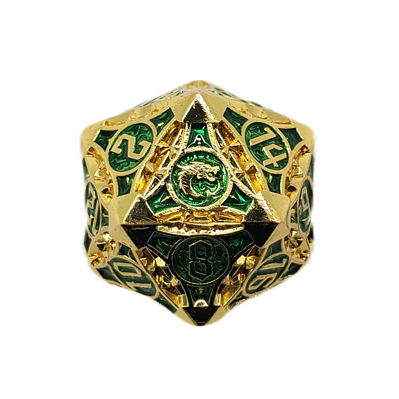 GREEN W/ GOLD 40MM D20