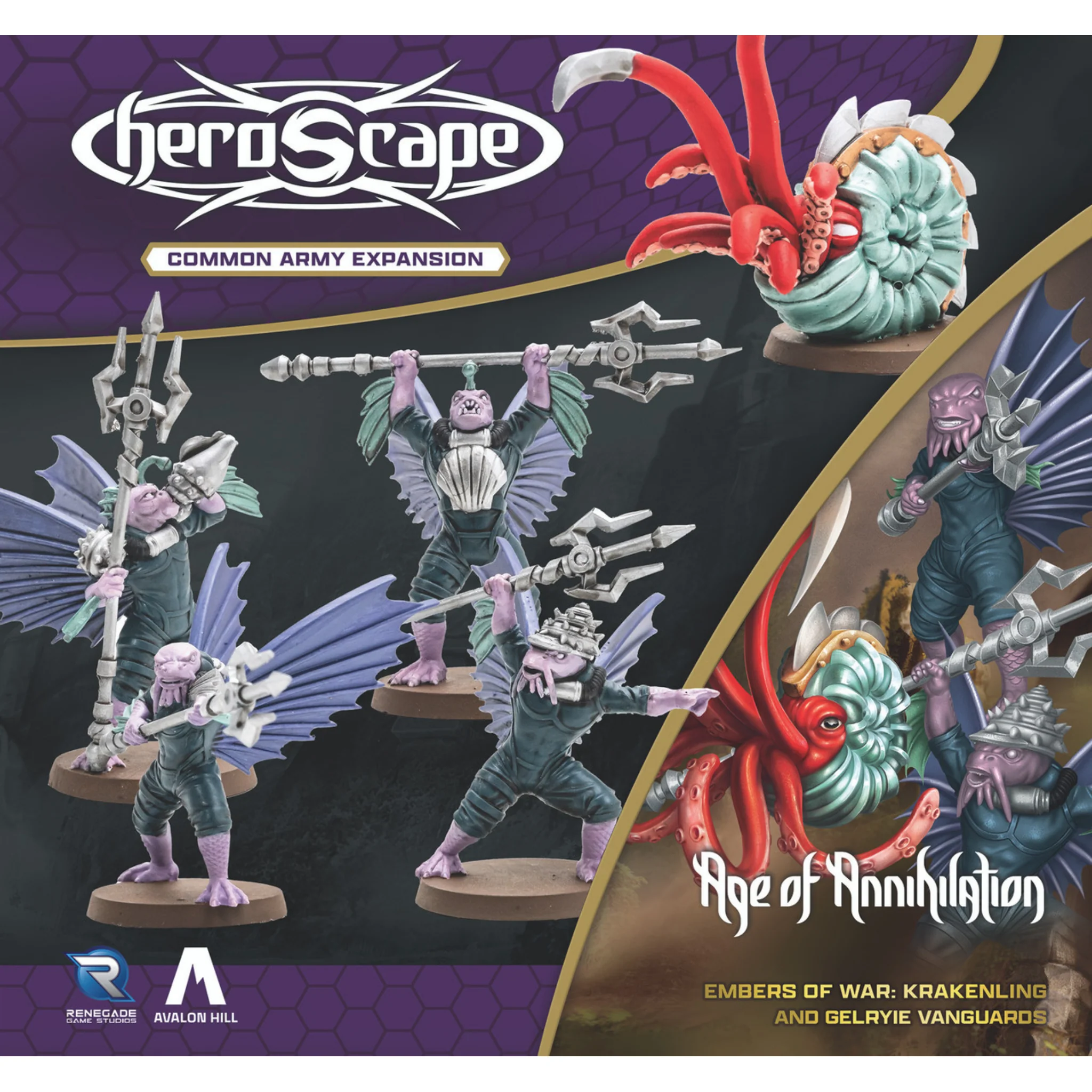 HEROSCAPE KRAKENLING & GELRYIE VANGUARDS COMMON ARMY EXPANSION
