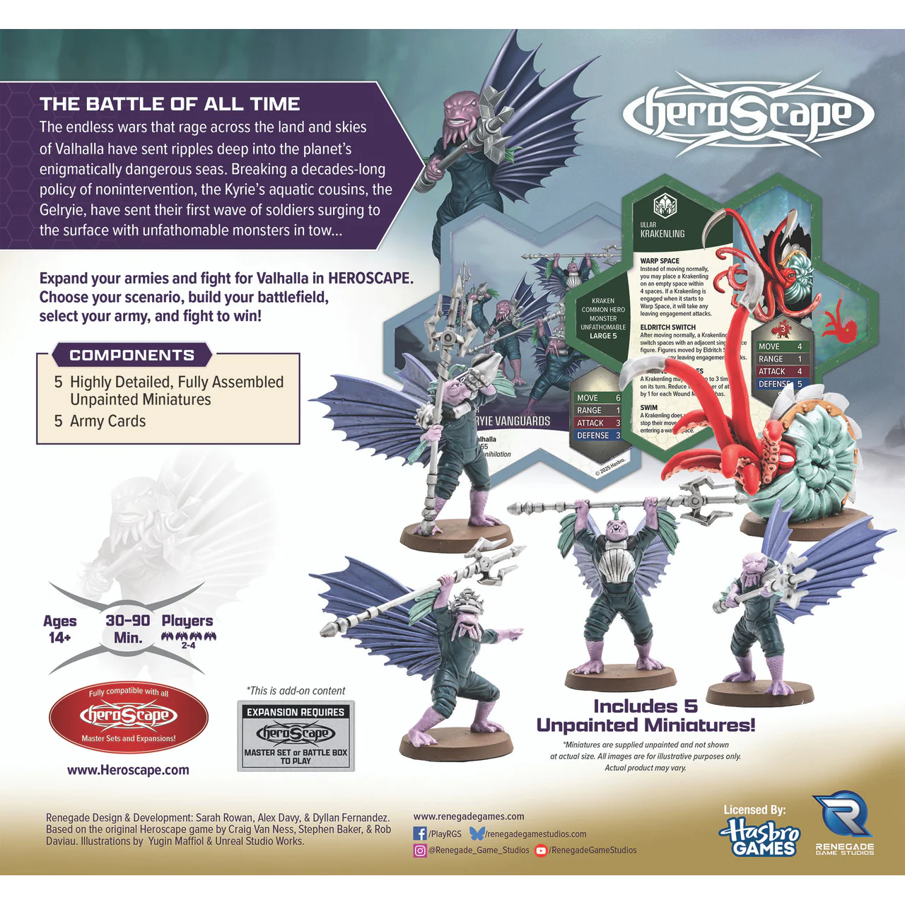 HEROSCAPE KRAKENLING & GELRYIE VANGUARDS COMMON ARMY EXPANSION - Image 2