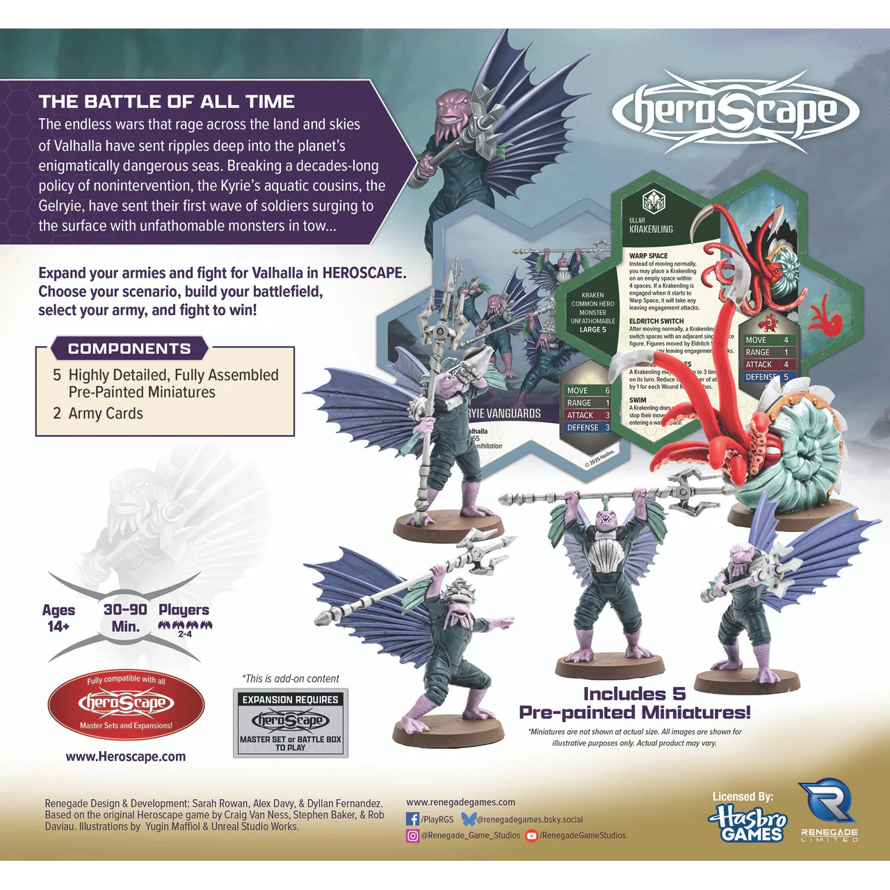 HEROSCAPE KRAKENLING & GELRYIE VANGUARDS COMMON ARMY EXPANSION PREMIUM PAINTED EDITION - Image 2