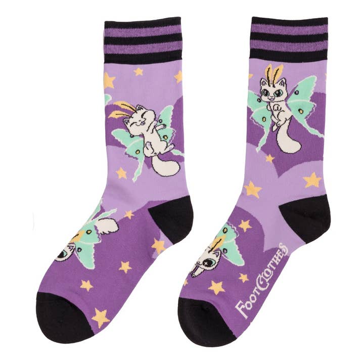KITTY MOTHS CREW SOCKS BY FOOTCLOTHES - Image 2