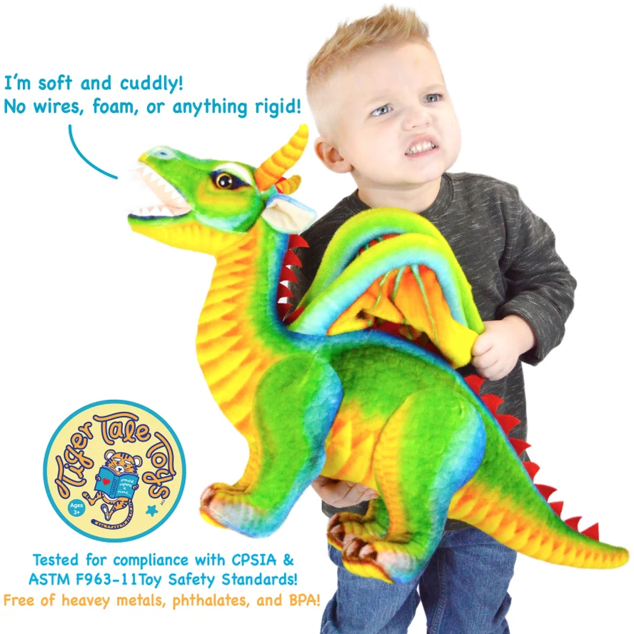 PERCY A LARGE COLORFUL DRAGON PLUSH - Image 2