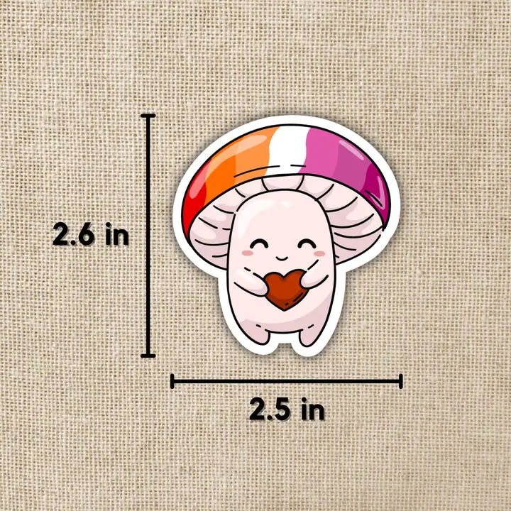 LESBIAN PRIDE MUSHROOM STICKER - Image 2