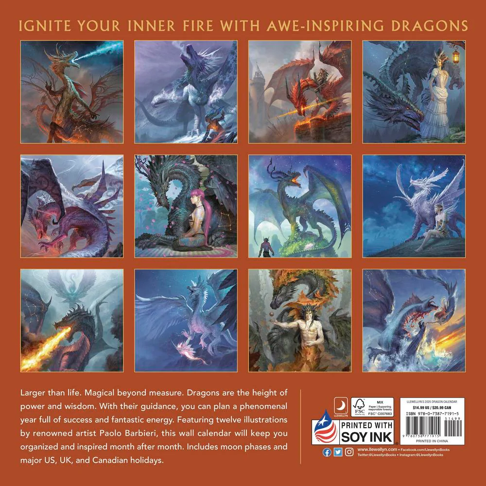 LLEWELLYN'S DRAGON CALENDAR 2025 - Image 2