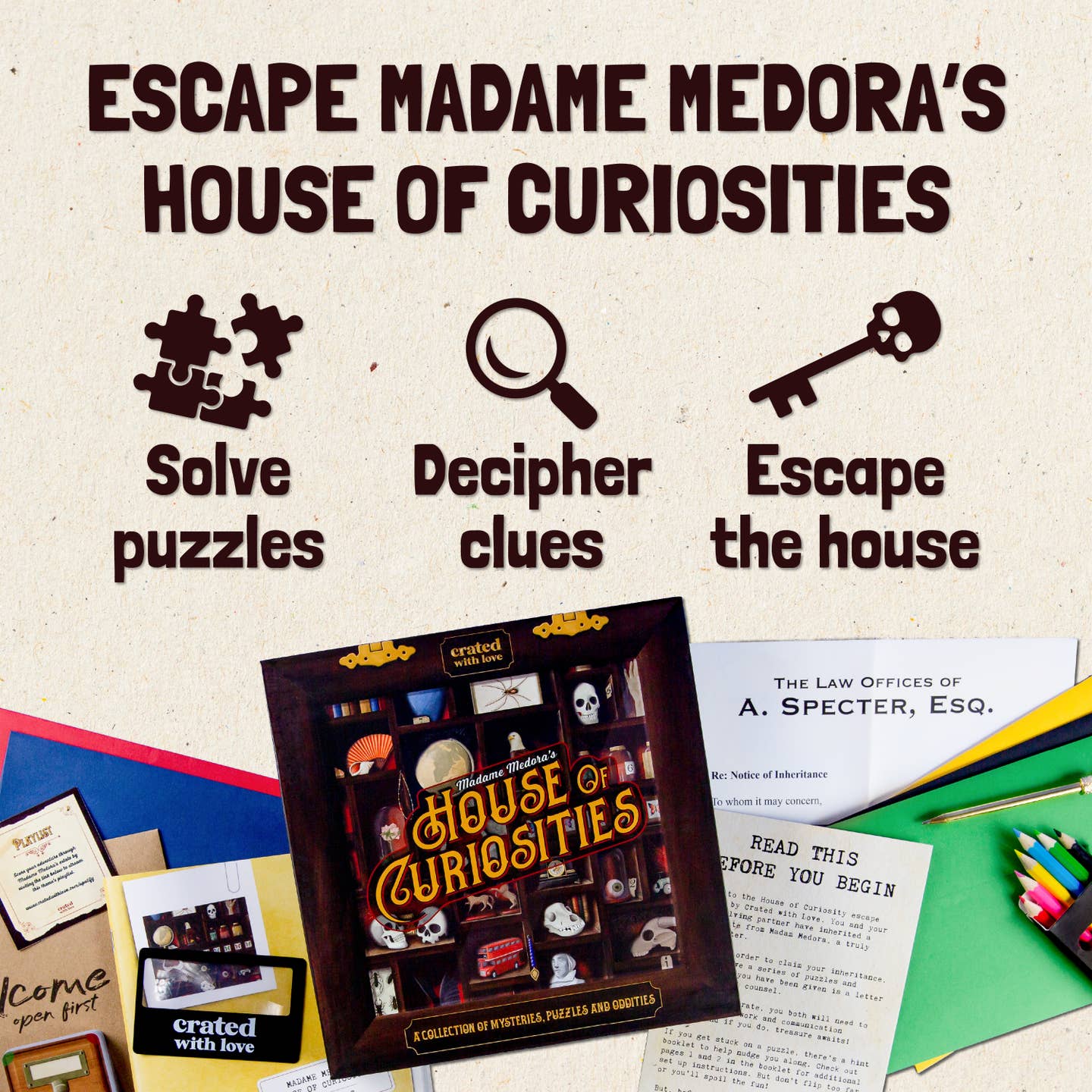 MADAME MEDORA'S HOUSE OF CURIOSITIES ESCAPE ROOM BOARD GAME - Image 4