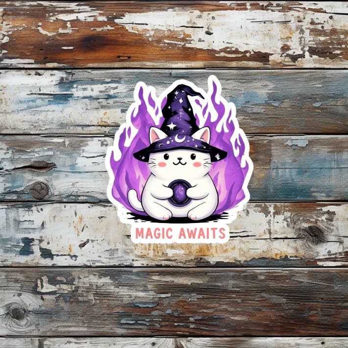 MAGIC WIZARD CAT STICKER