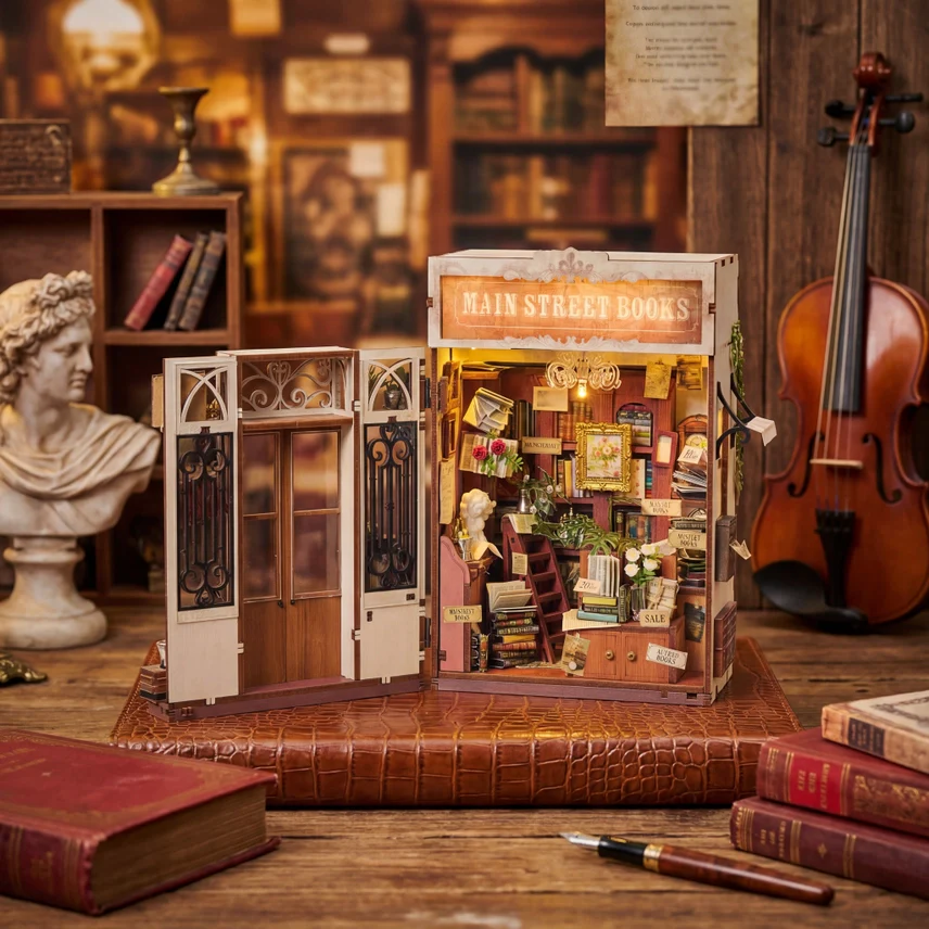 MAIN STREET BOOKS 3-D WOODEN MINIATURE BOOK NOOK KIT