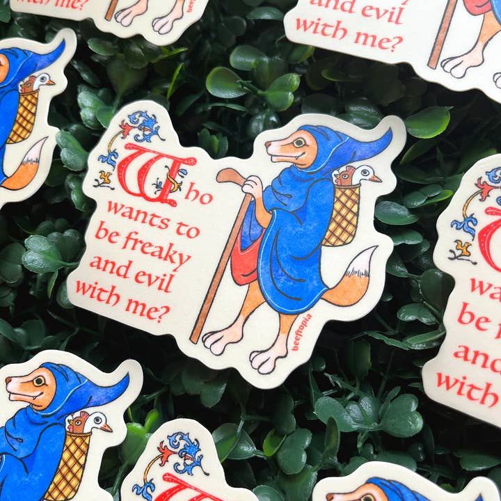 MEDIEVAL FOX VINYL STICKER - Image 3