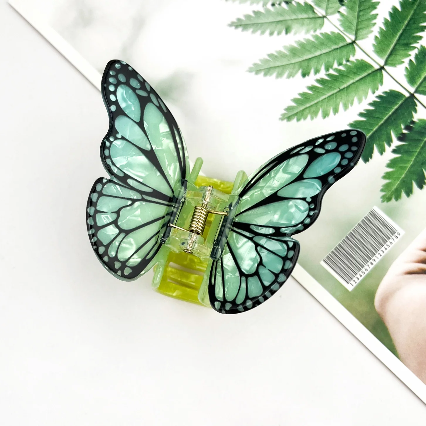 MINT BUTTERFLY HAIR CLAW CLIP