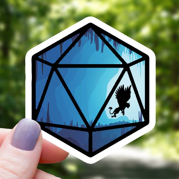 MONSTER CAVERN POLYHEDRAL D20 STICKER