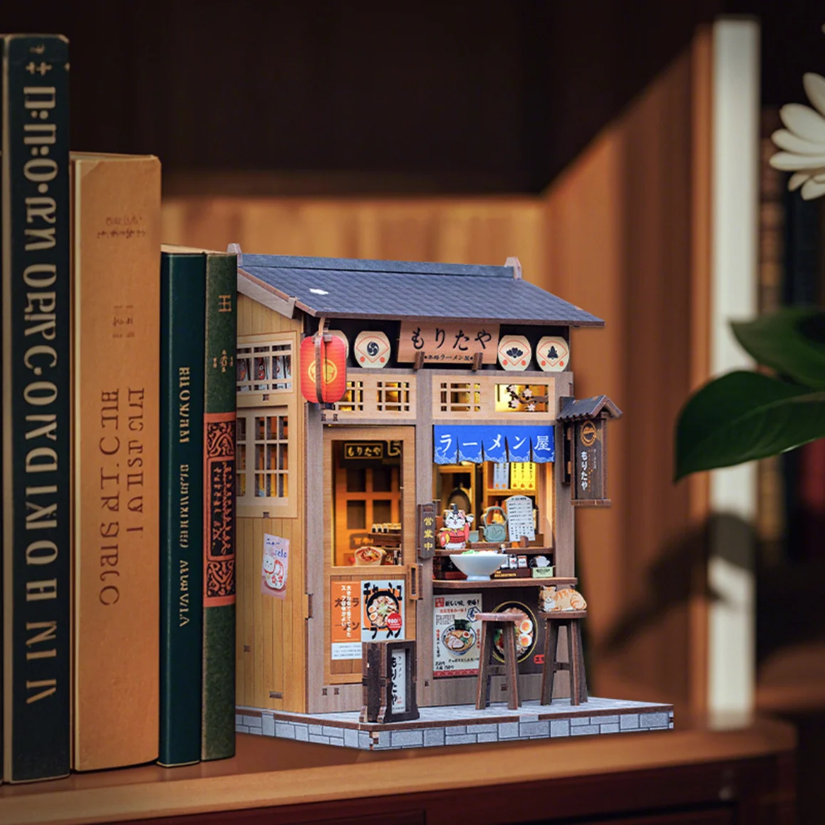 MORITA-YA RAMEN SHOP 3-D WOODEN MINIATURE BOOK NOOK KIT - Image 6
