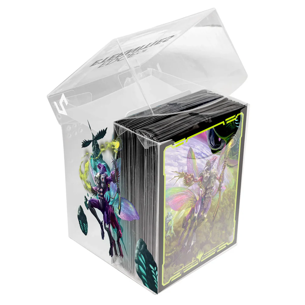 MTG EDGE OF ETERNITIES WORLD SHAPER SLEEVES (100) IN CLEAR DECK BOX - Image 4