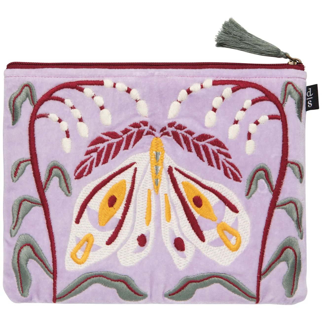 NOCTUNRA VELVET EMBROIDERED FLAT POUCH BY DANICA STUDIO