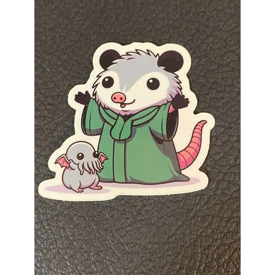 OPOSSUM AND BABY CTHULHU STICKER - Image 2