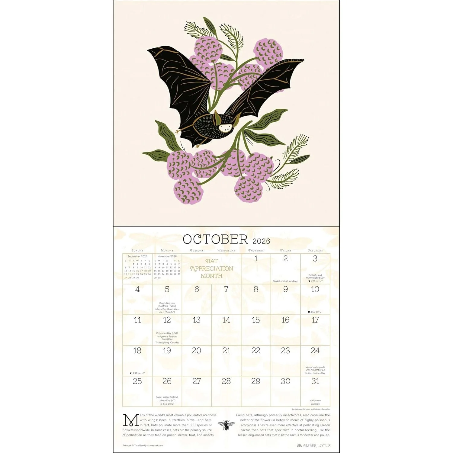 PRAISE FOR POLLINATORS WALL CALENDAR 2026 - Image 3