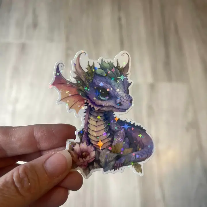 PURPLE BABY DRAGON STICKER