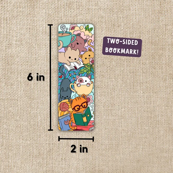 READING CAT PILE BOOKMARK - Image 2