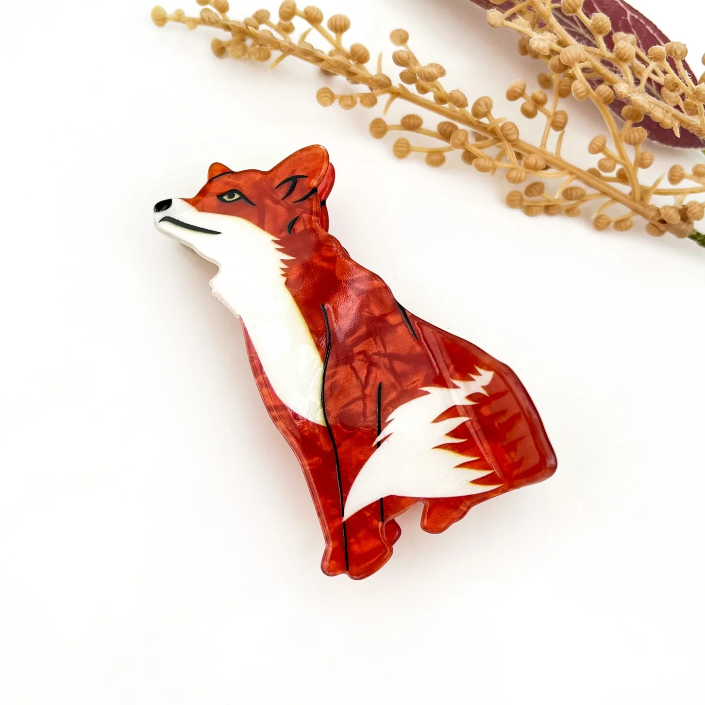 RED FOX HAIR CLAW CLIP