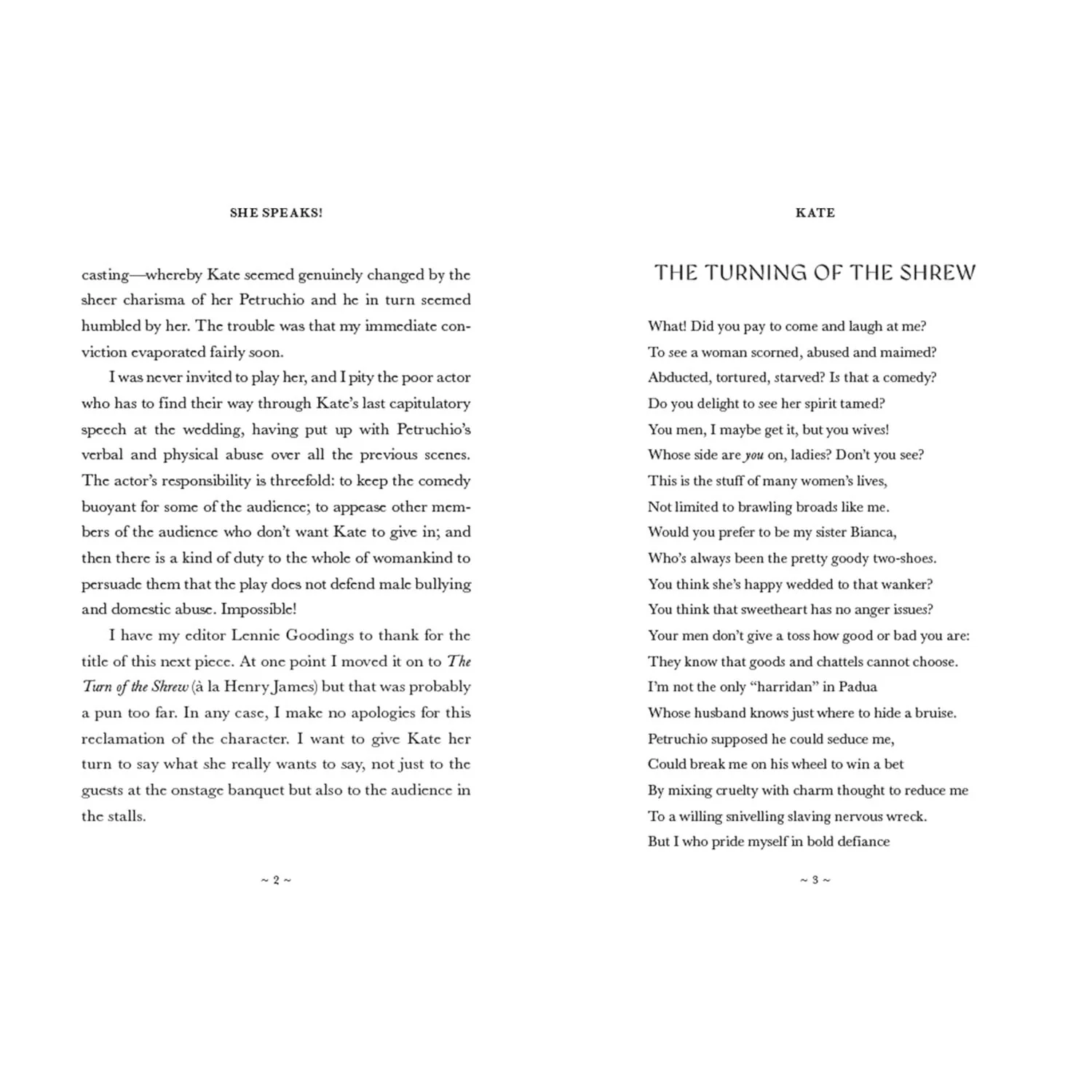 SHE SPEAKS! WHAT SHAKESPEARE'S WOMEN MIGHT HAVE SAID BY HARRIET WALTER - Image 4