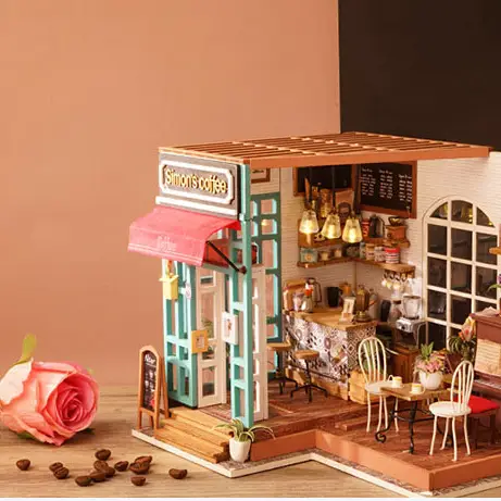 SIMON'S COFFEE HOUSE 3-D WOODEN MINIATURE KIT - Image 2