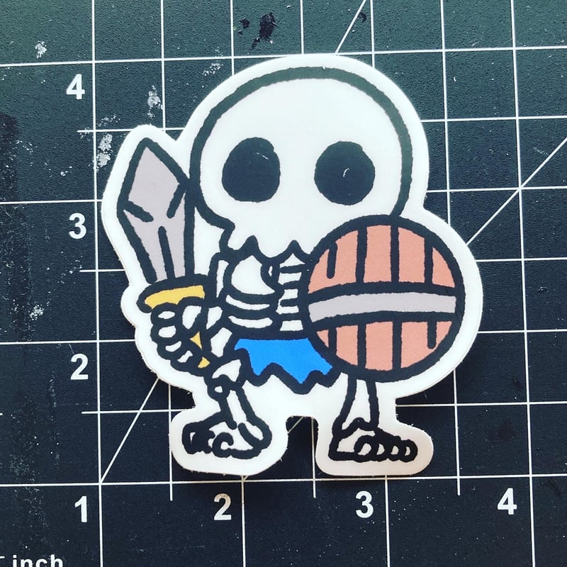 SKELETON STICKER WITH SWORD AND SHIELD - Image 2