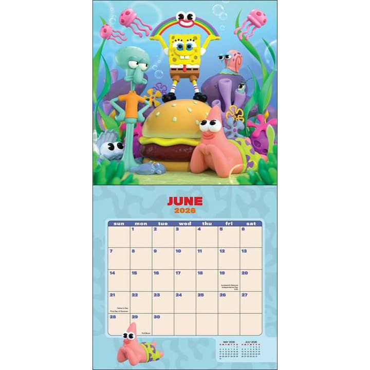SPONGEBOB SQUAREPANTS 2026 WALL CALENDAR (INCLUDES STICKERS) - Image 3
