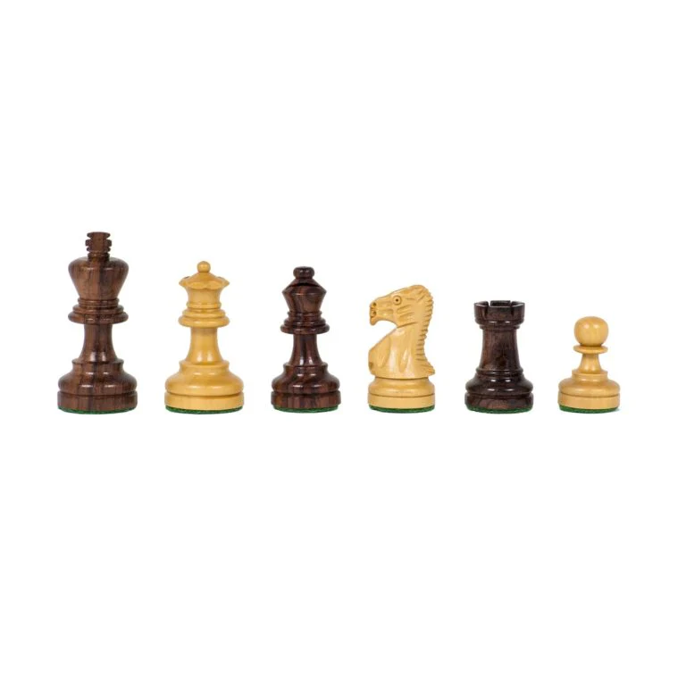 STAUNTON CHESS SET - WEIGHTED ACACIA & BOXWOOD PIECES W/ 12" WOODEN BOARD - Image 3